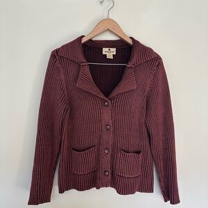 WOOLRICH Women's Cabernet Ribbed Cardigan Sweater